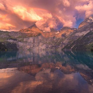 Simon Schuhmacher wurde am Oeschinensee Zeuge einer wunderschönen Stimmung