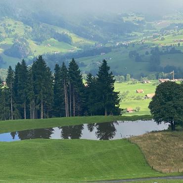 Nach den ergiebigen Regenfällen hat sich auf dem Sittenboden oberhalb Faltschen ein See gebildet. - Bilder: Peter von Känel-Stoller