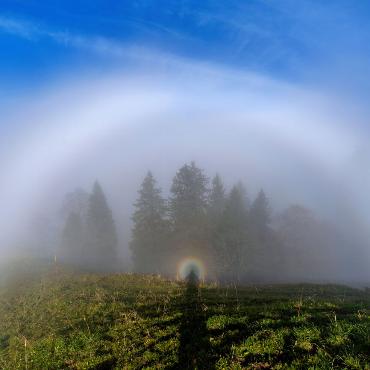 Martin Wenger fotografierte sich mit einem «Heiligenschein» - genannt Halo 