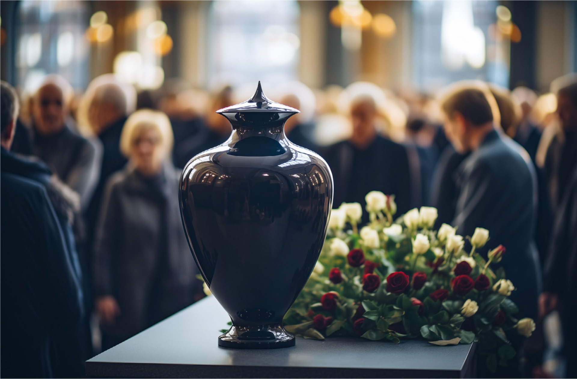 Ob eine Abdankung mit Urne oder Sarg: eine Feier ist für Angehörige, Freunde und Bekannte wichtig für den Abschied BILD: KATYAPULINA / STOCK.ADOBE.COM