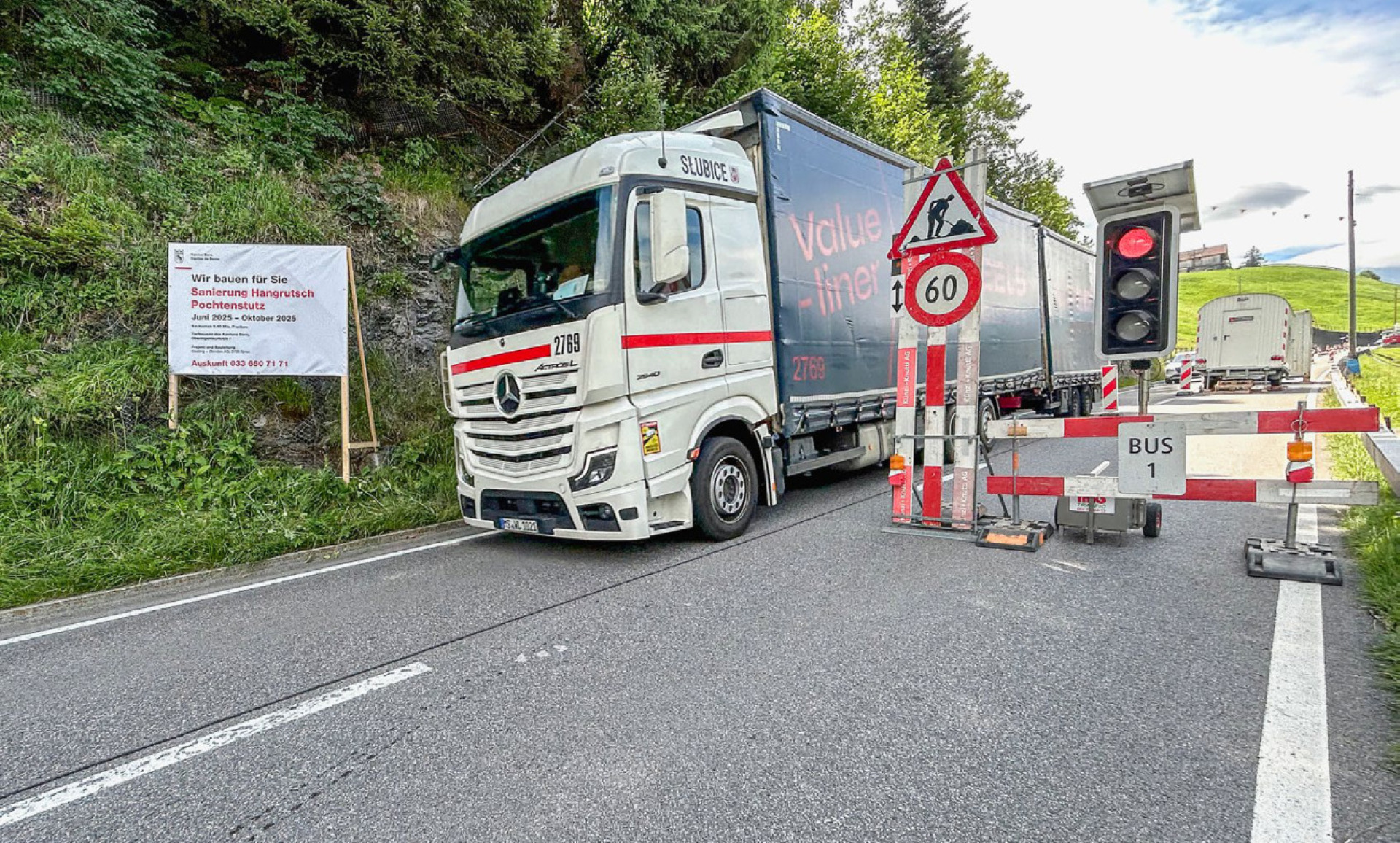 Die Adelbodenstrasse wird neu gesichert