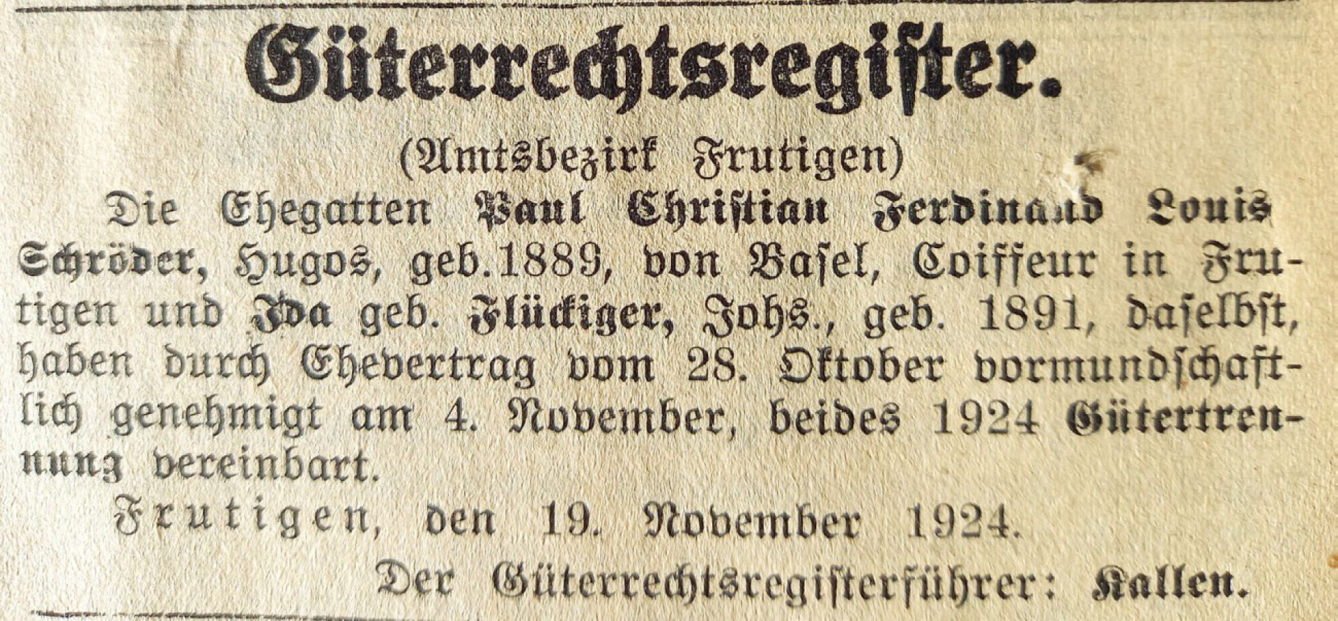 VOR 100 JAHREN
