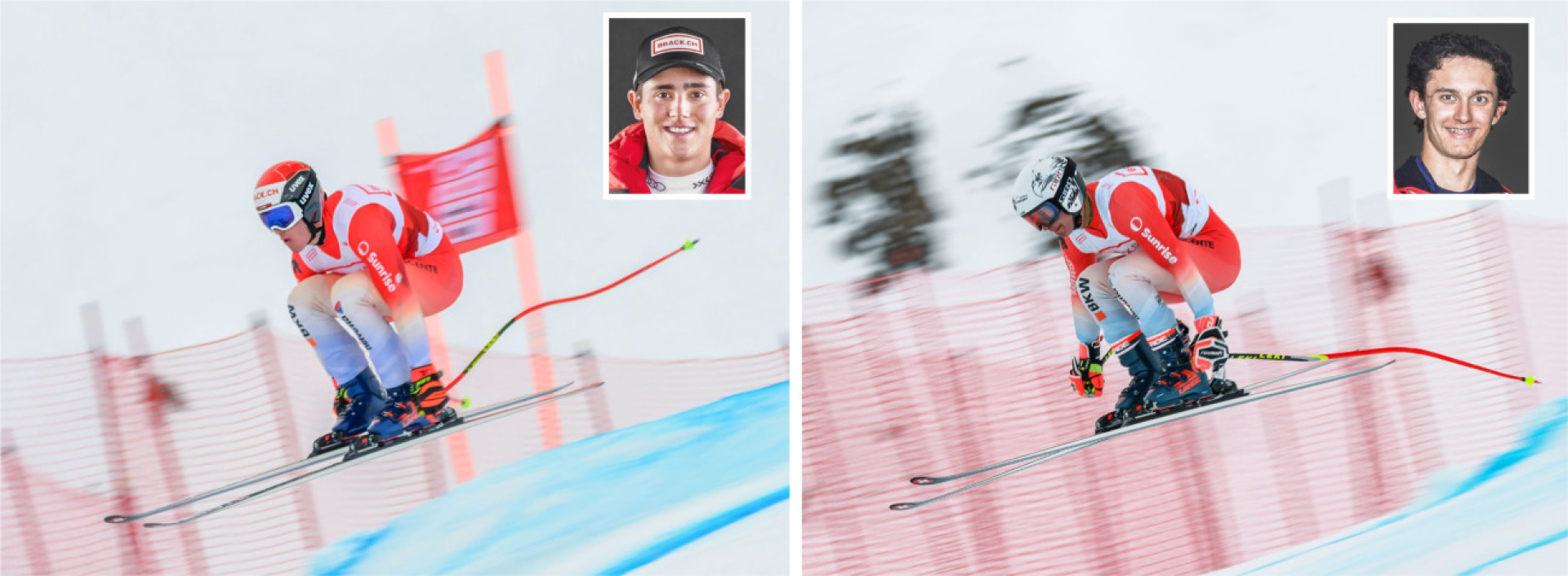 Sandro Zurbrügg (l.) fährt im B-Kader von Swiss-Ski, Lorin Ritschard im Nationalen Leistungszentrum Mitte. BILDER: RK PHOTOGRAPHY, SWISS-SKI