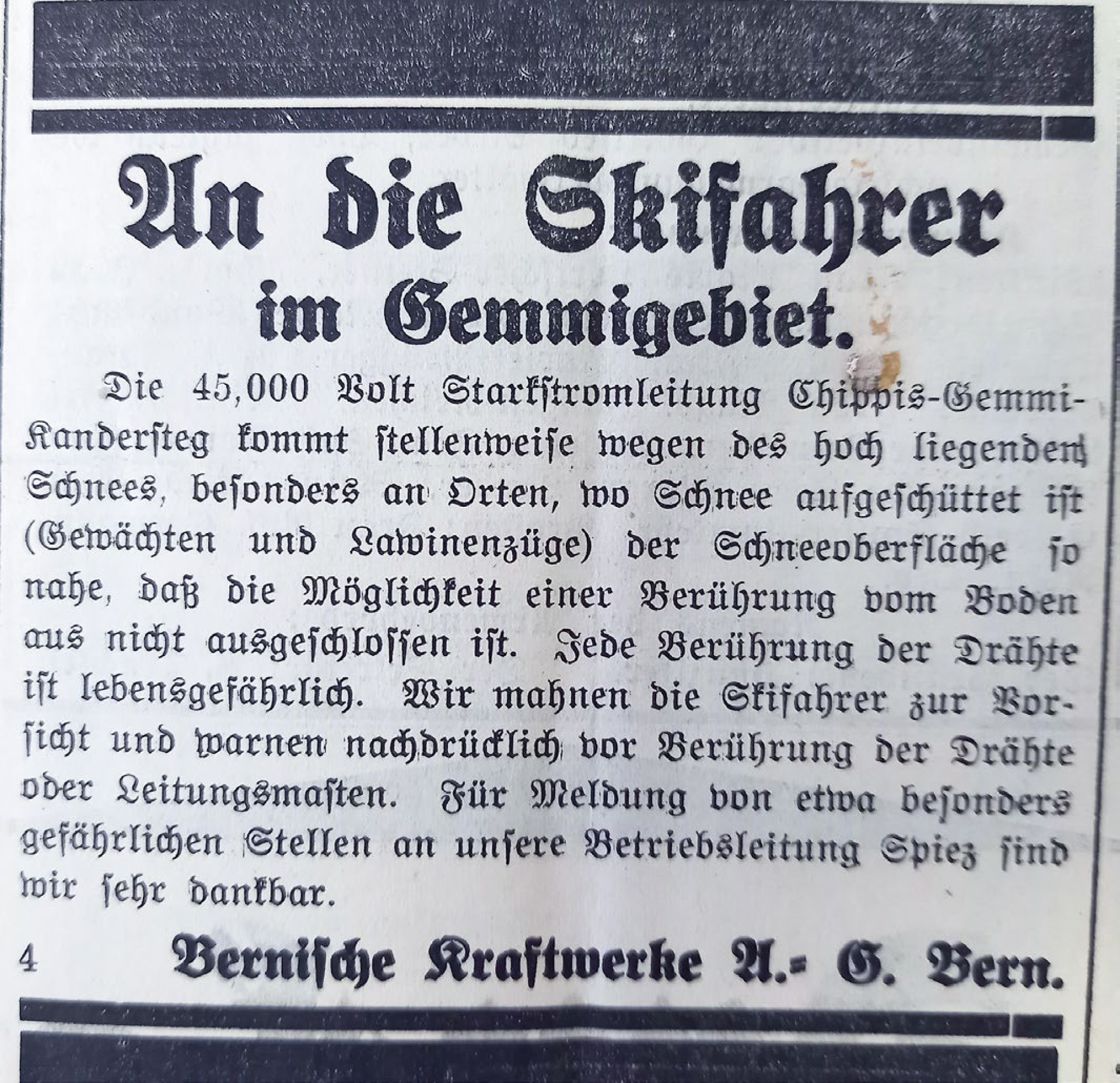 VOR 100 JAHREN - Wintersportler unter Strom