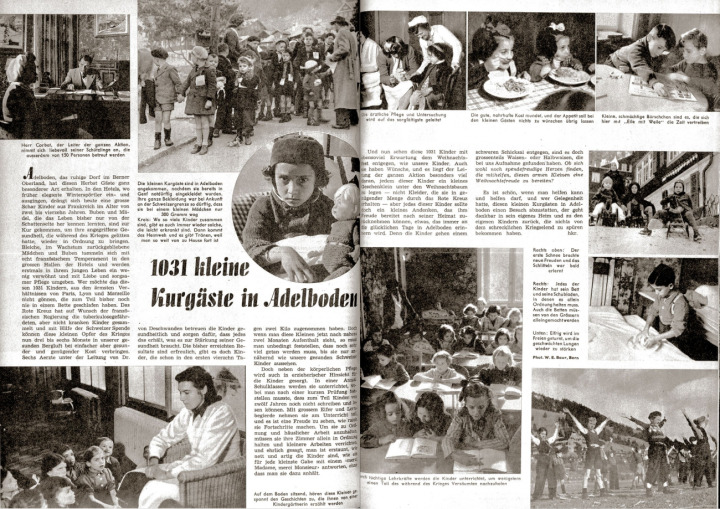 Reportage in der 1948 eingestellten Wochenzeitung «Berner Woche» über den Aufenthalt der zahlreichen ausländischen Kinder in Adelboden von Oktober 1945. BILD: ZVG/E-PERIODICA