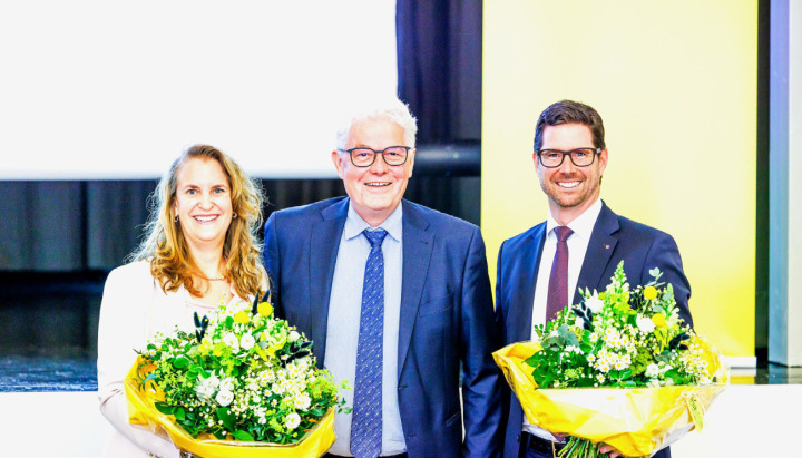Alter und neuer Vorstand: Sibylle Plüss-Zürcher, Christoph Erb und Lars Guggisberg (von links). BILD: ZVG