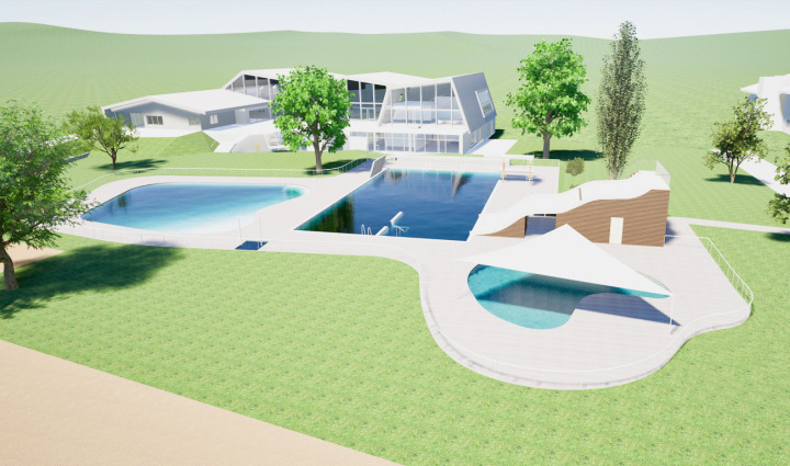 So soll das Frutiger Freibad-Areal ab 2026 aussehen. PLÄNE / GRAFIKEN: ZVG