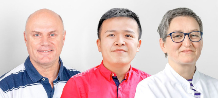 Das Team ab 1. Juli: Chefarzt Dr. med. Matthias Streich (l.), Dr. med. Deny Saputra (Leitender Arzt und Standortleiter) sowie die Fachärztin Tina Göpfert FOTOMONTAGE: ZVG