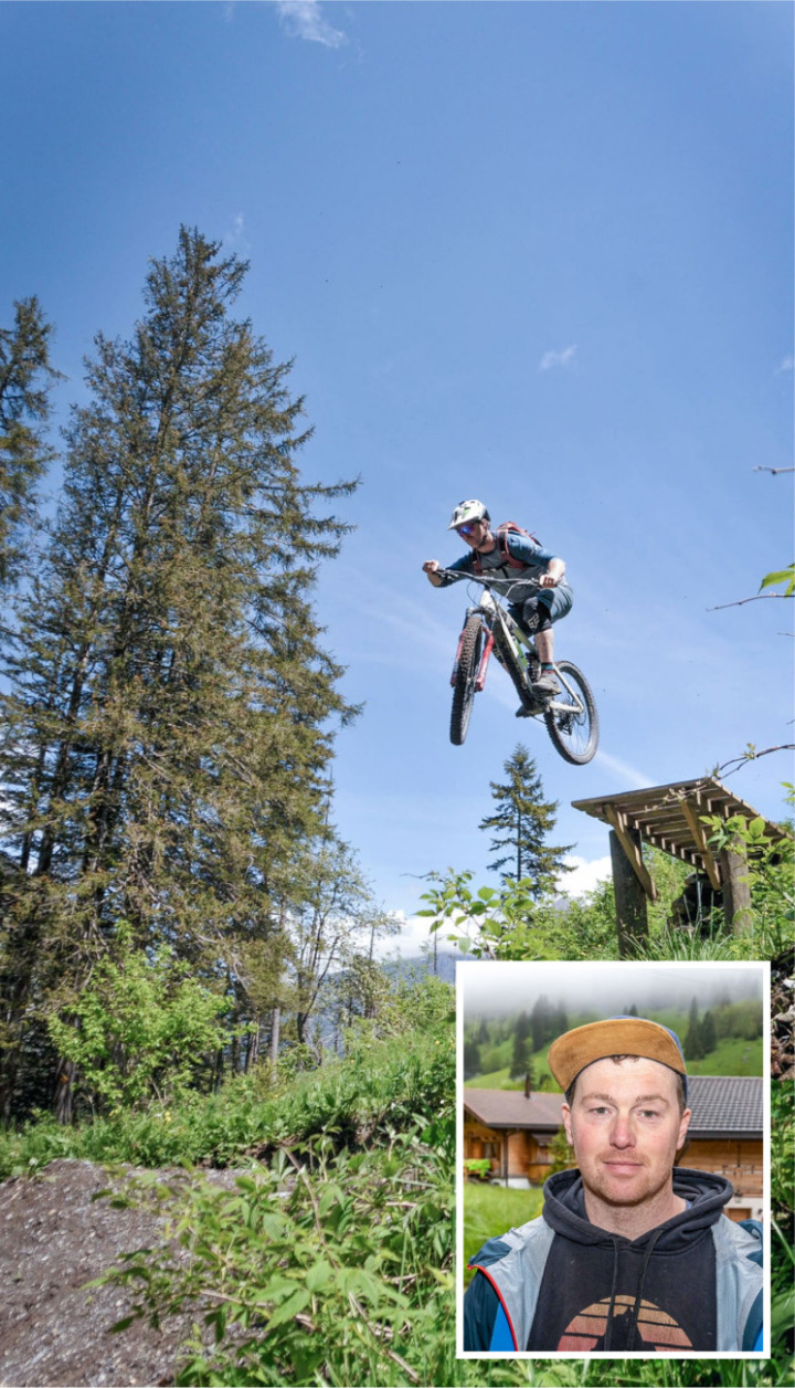 Alex Künzi ist für den Freeridetrail verantwortlich – und befährt ihn auch gerne selbst. BILDER: ZVG / SUNNBÜELBAHN, MICHAEL SCHINNERLING