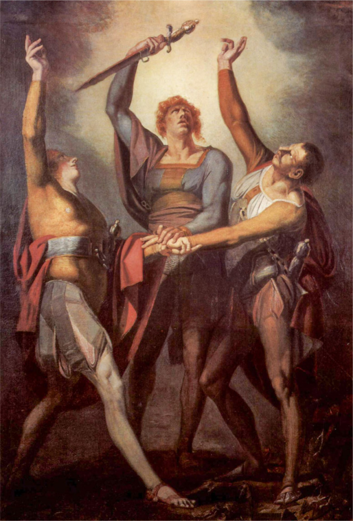 Eine Legende mit Strahlkraft: der Rütlischwur. Das 267 × 178 cm grosse Ölgemälde von Johann Heinrich Füssli stammt aus dem Jahr 1780 und hängt heute im Kunsthaus Zürich. BILD: THE YORCK PROJECT, DIRECTMEDIA PUBLISHING GMBH VIA WIKIMEDIA