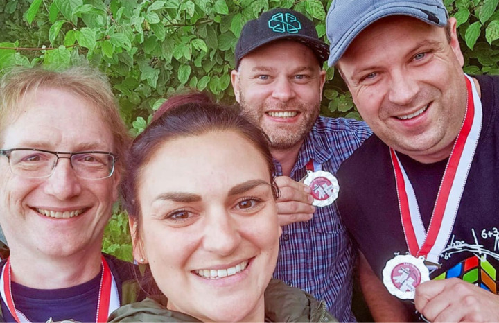 Die Vize-Schweizermeister Andy Inniger, Ramona Bieri, Markus Stoller und Marcel Ryter BILDER: ZVG