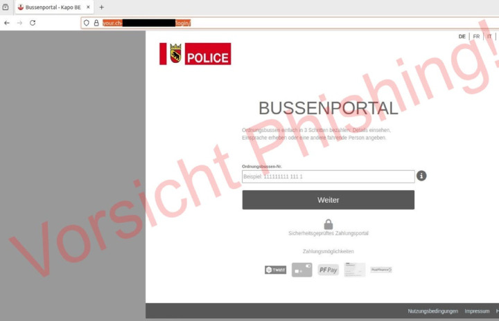 Die Polizei warnt vor betrügerischen Bussgeldforderungen BILD: ZVG