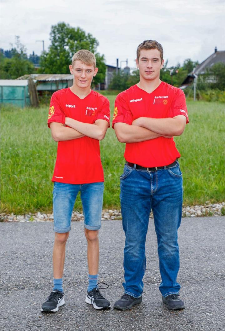 Cédric Schmid und Marcel von Känel wollen am Eidgenössischen Nachwuchsschwingertag ihre unterschiedlichen Stärken einsetzen. BILD: BARBARA LOOSLI