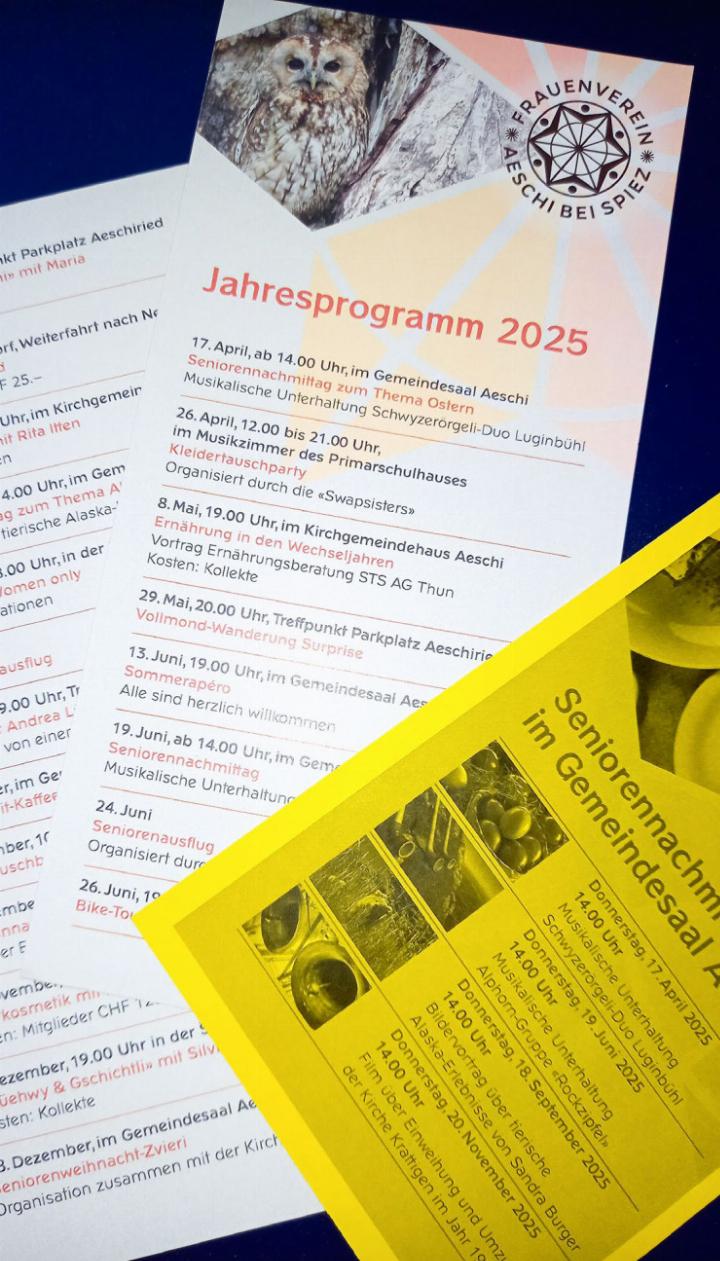 Das abwechslungsreiche Jahresprogramm des Frauenvereins Aeschi bietet für fast alle Interessierten etwas. BILD: K ATHARINA WITTWER
