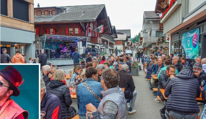 Das dritte Adelbodner Summerfäscht war ein grosser Publikumserfolg. Marc Amacher (l.) ist nicht nur ein ausgezeichneter Musiker, mit seiner urchigen Sprache versteht er es auch, das Publikum zu u nterhalten. BILDER: RETO KOLLER